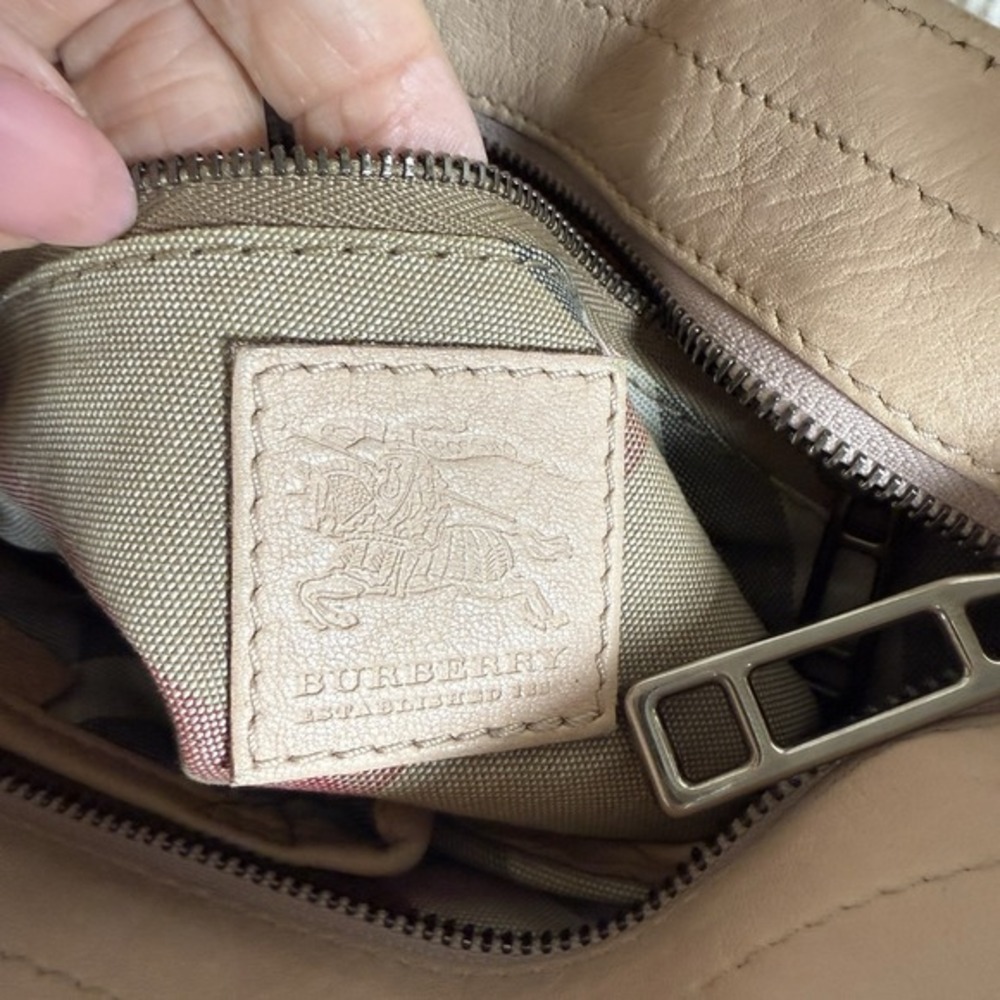 Auth BURBERRY Pink Leather Messenger Crossbody Bag Nova Check Lining Pockets Zip - Picture 13 of 14